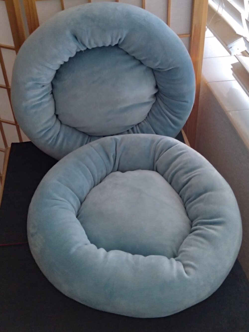 TWO Soft Cushy Washable Pet Beds